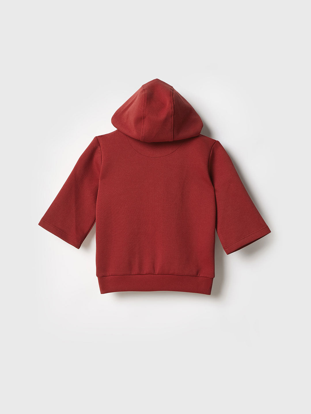 Blue Giraffe Boys Red Solid Hooded Sweatshirt