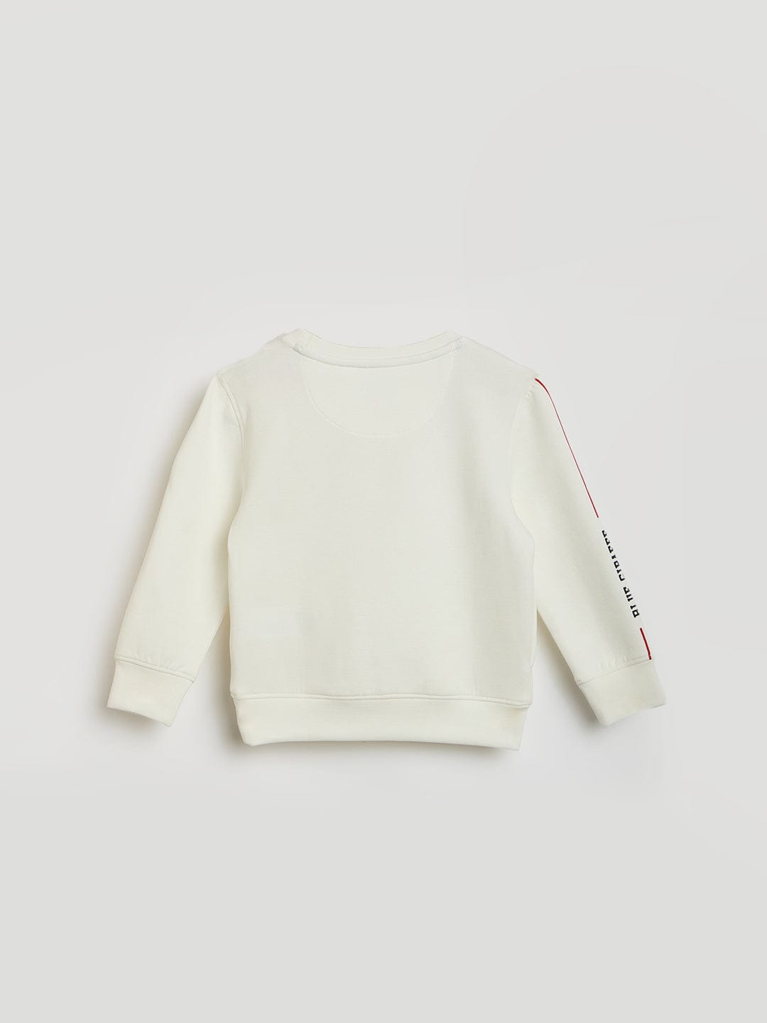 Blue Giraffe Boys White Graphic Round Neck Sweatshirt