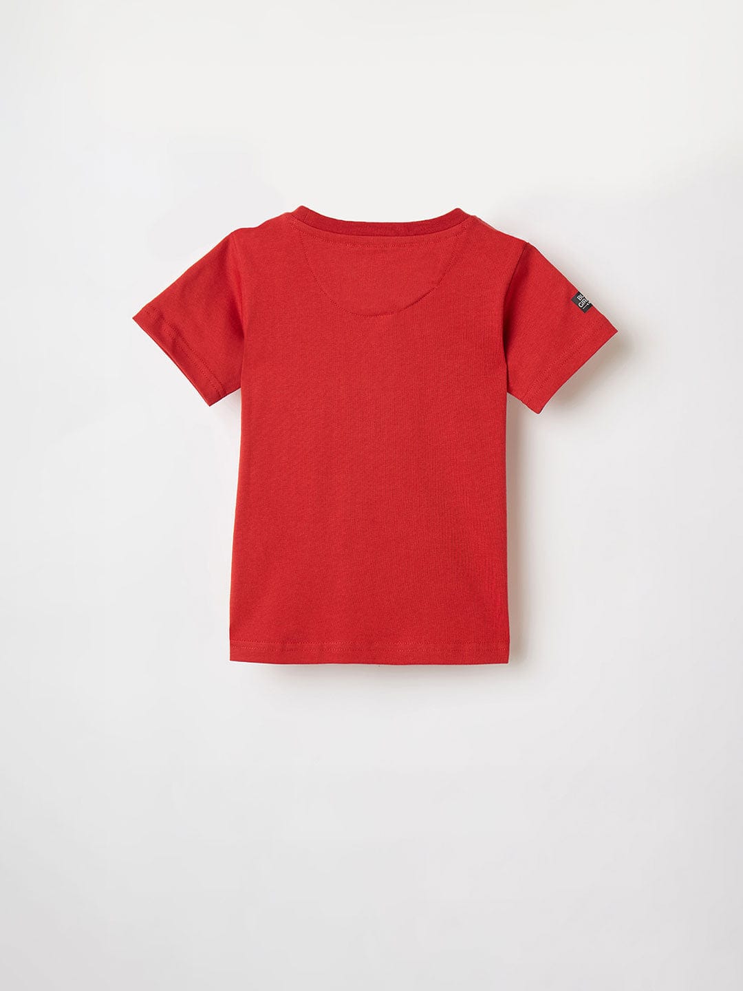 Blue Giraffe Boys White Solid Crew Neck Tshirt