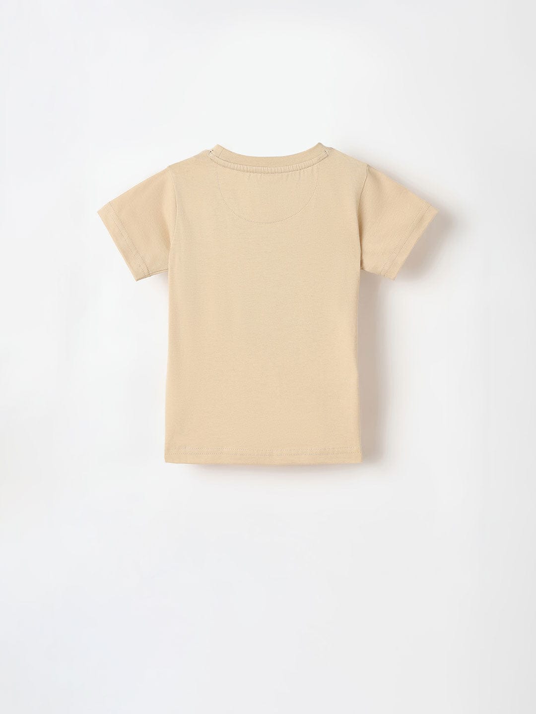 Blue Giraffe Boys Green Solid Crew Neck Tshirt