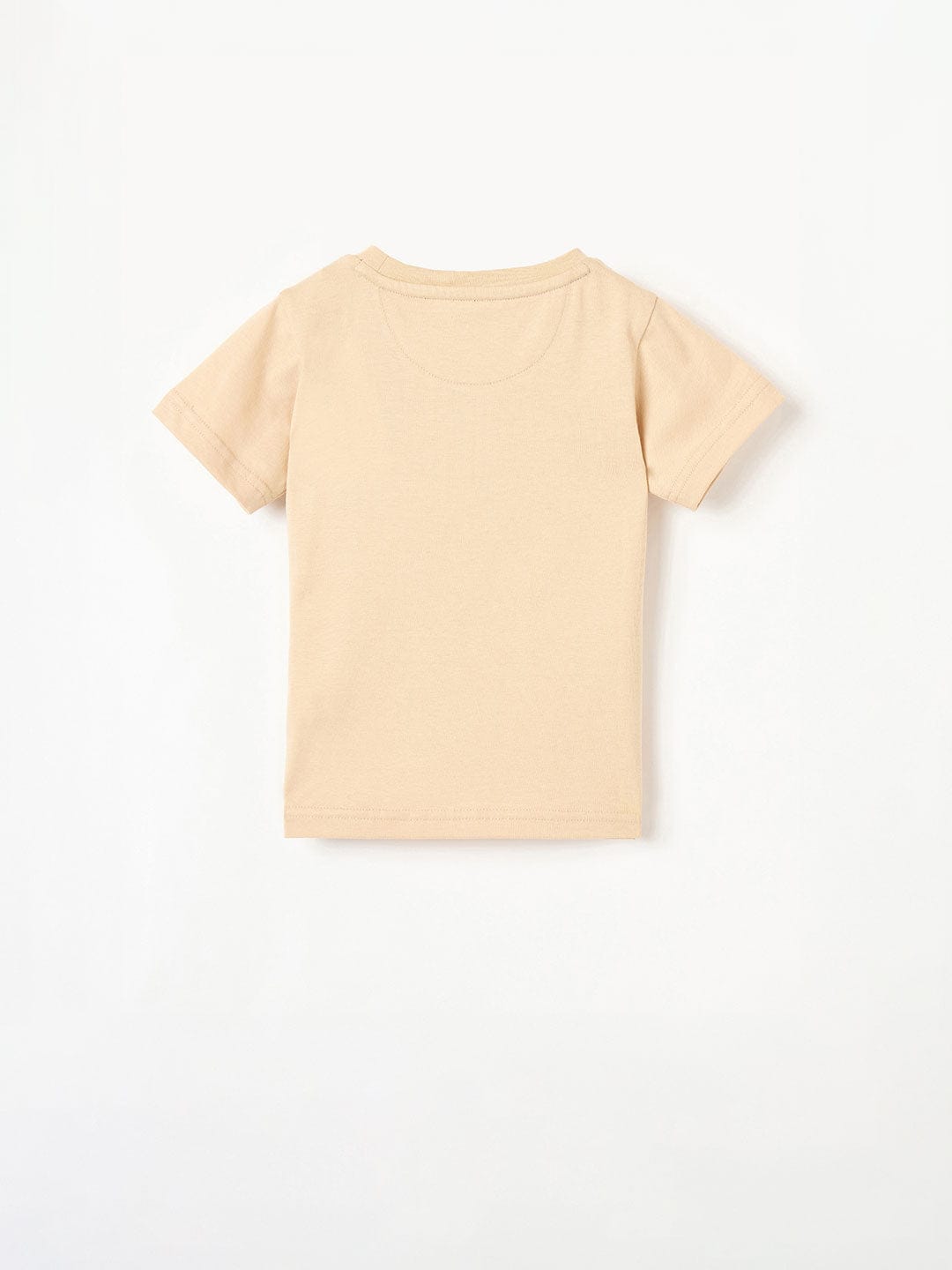 Blue Giraffe Boys Green Solid Crew Neck Tshirt