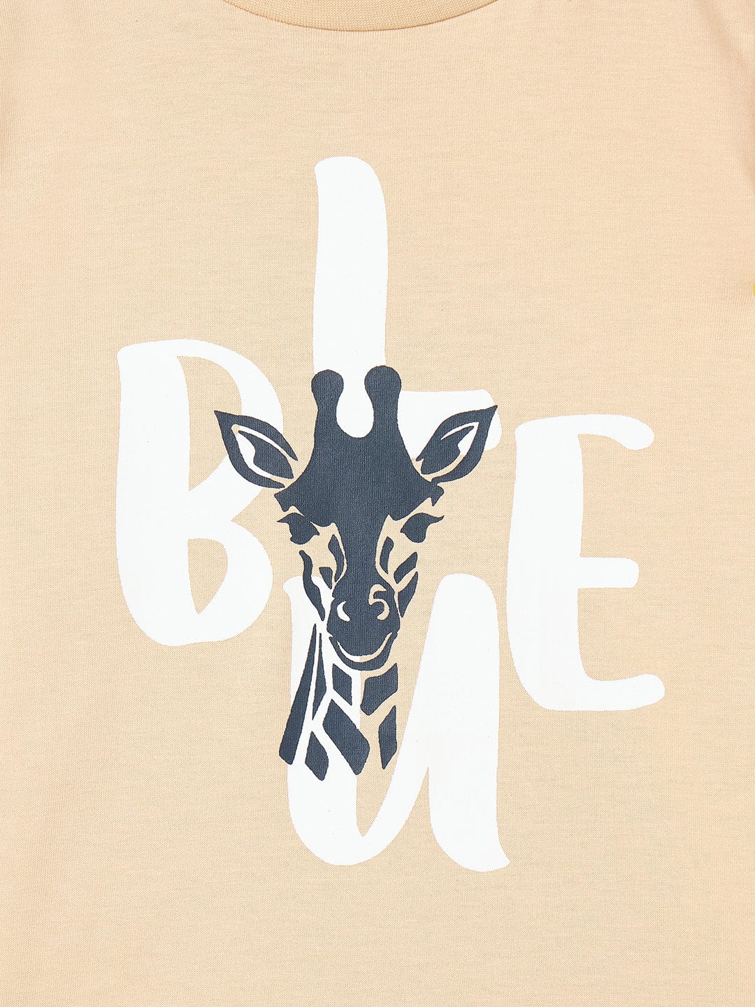 Blue Giraffe Boys Green Solid Crew Neck Tshirt