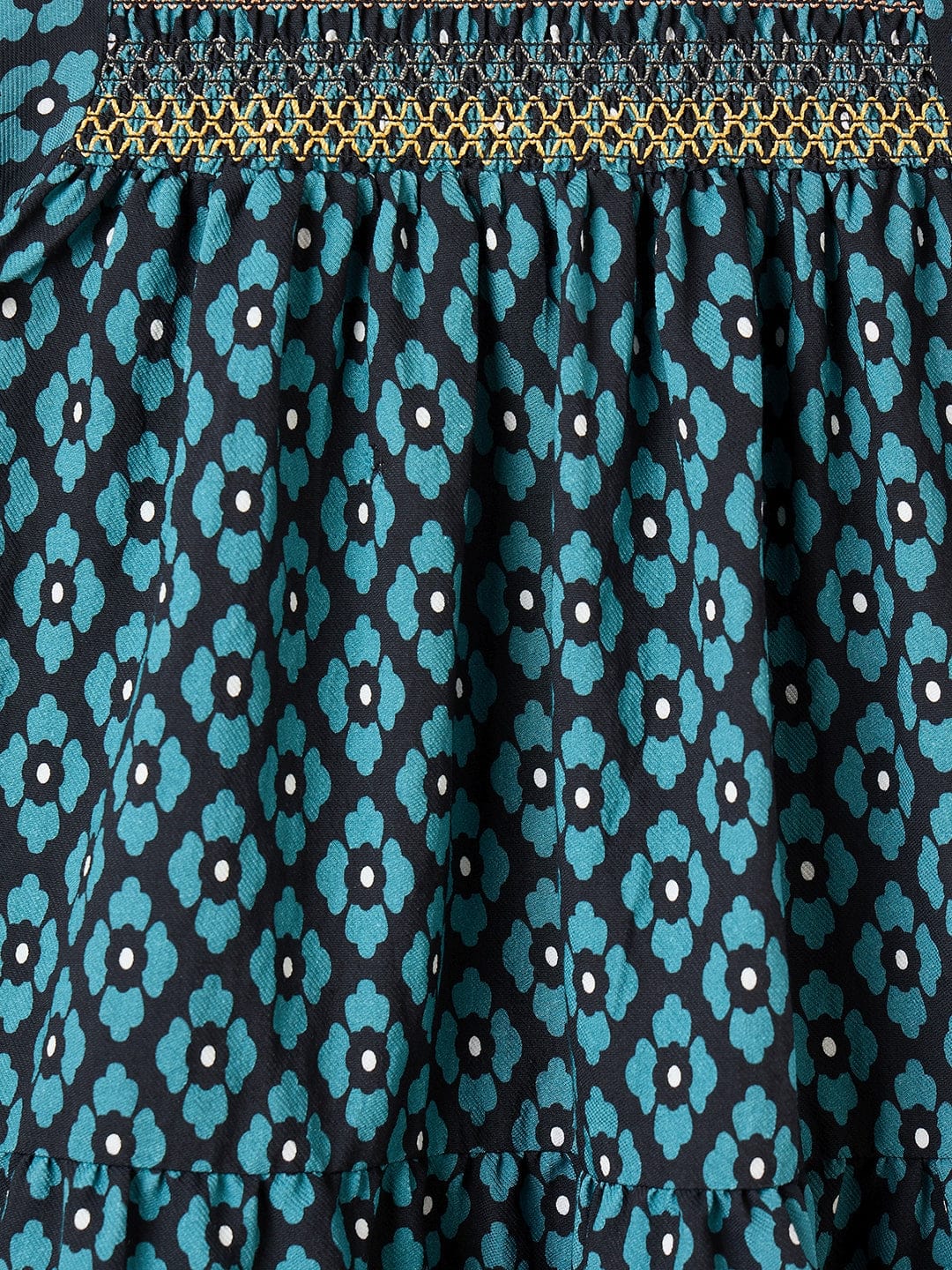 Blue Giraffe Girls Green Printed Round Neck Dress