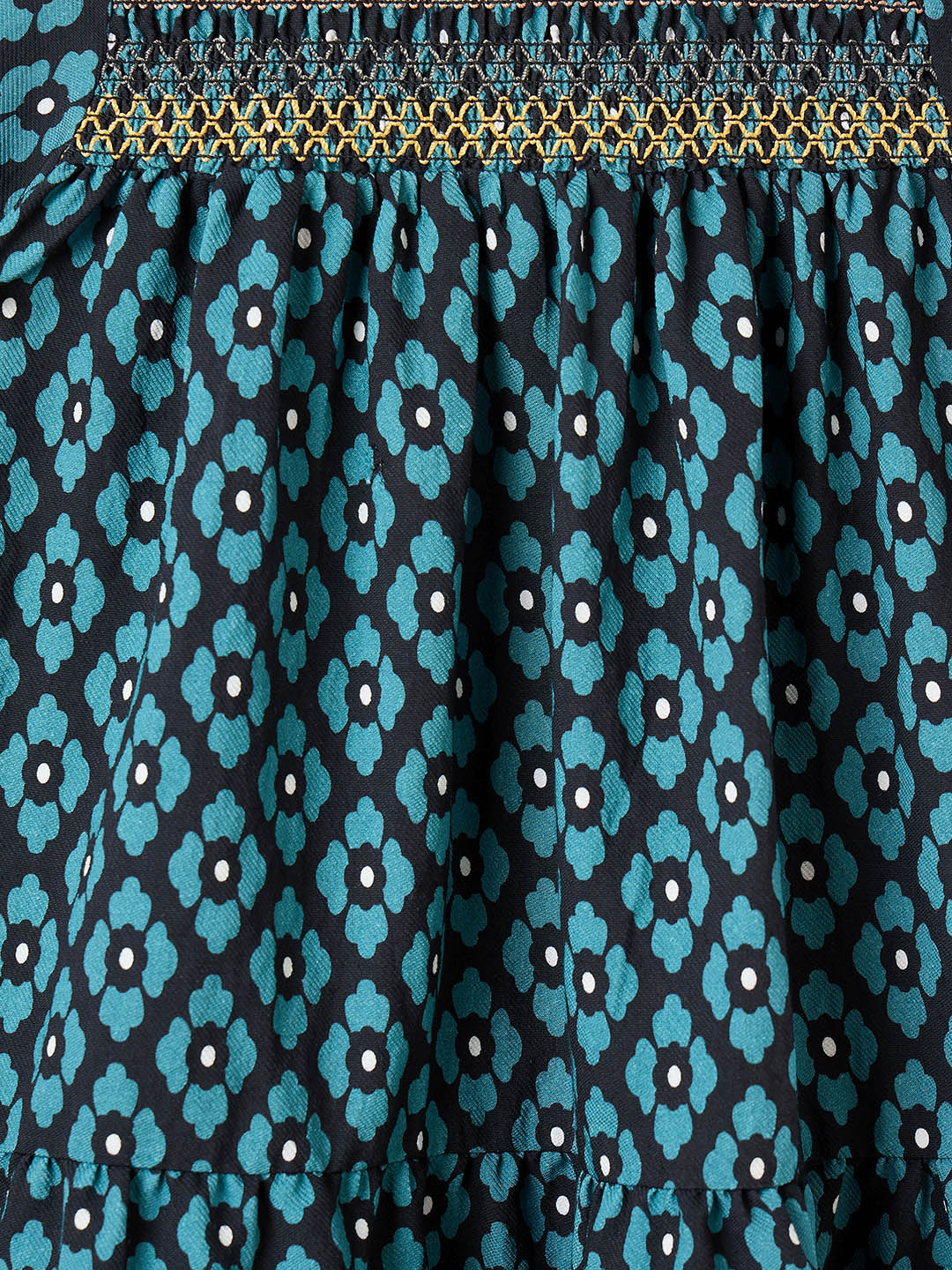 Blue Giraffe Girls Green Printed Round Neck Dress