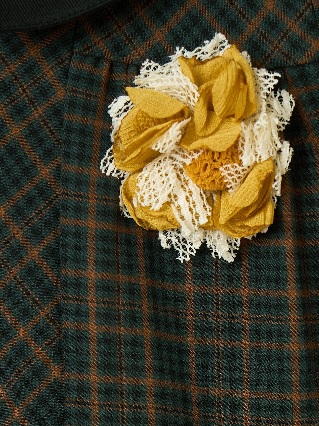 Blue Giraffe Girls Multi Checks Collar Dress