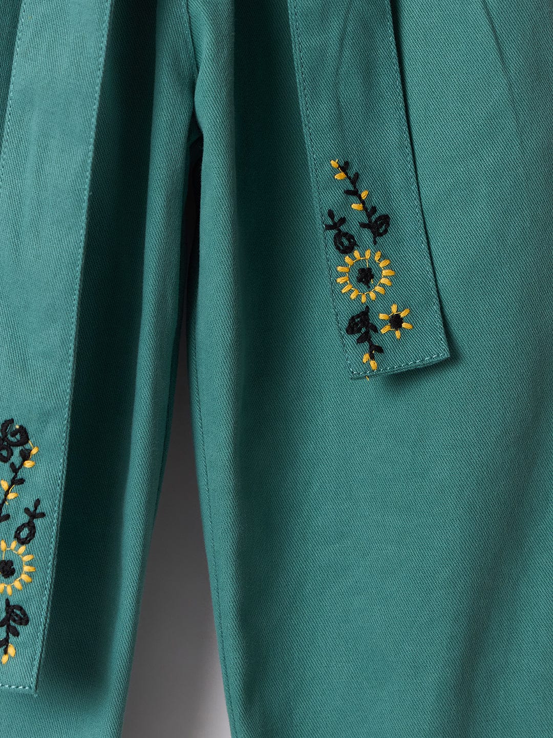 Blue Giraffe Girls Blue Slim Fit Solid Trouser