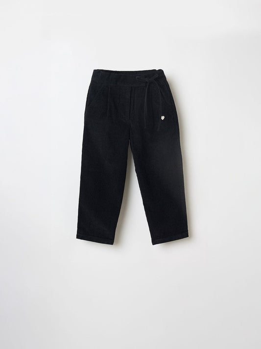 Blue Giraffe Girls Blue Regular Fit Solid Trouser