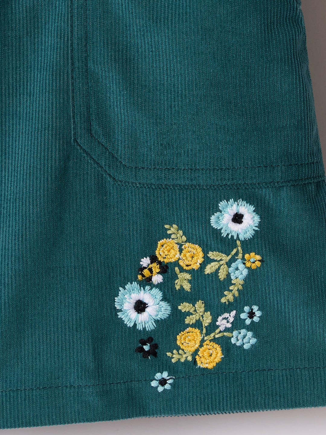 Blue Giraffe Girls Blue Regular Fit Solid Skirt