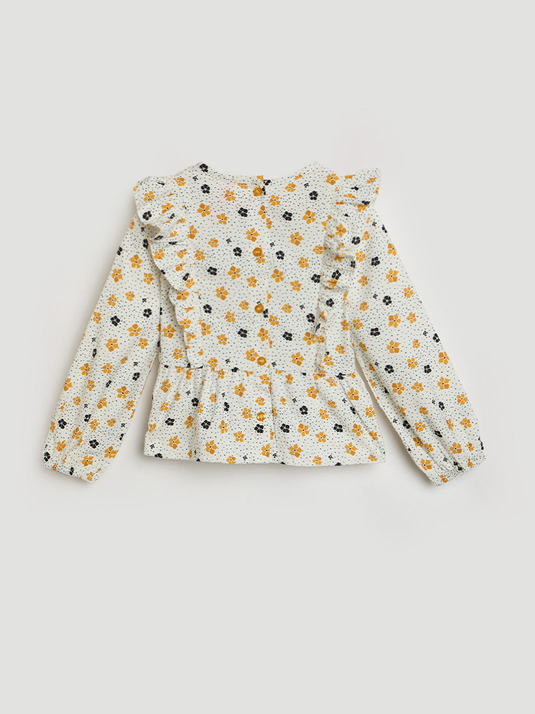 Blue Giraffe Girls Multicolor Printed Round Neck Top