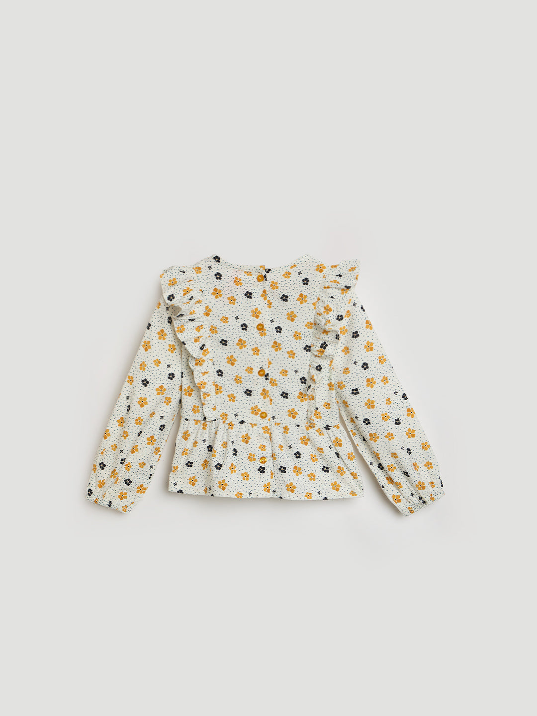 Blue Giraffe Girls Multicolor Printed Round Neck Top