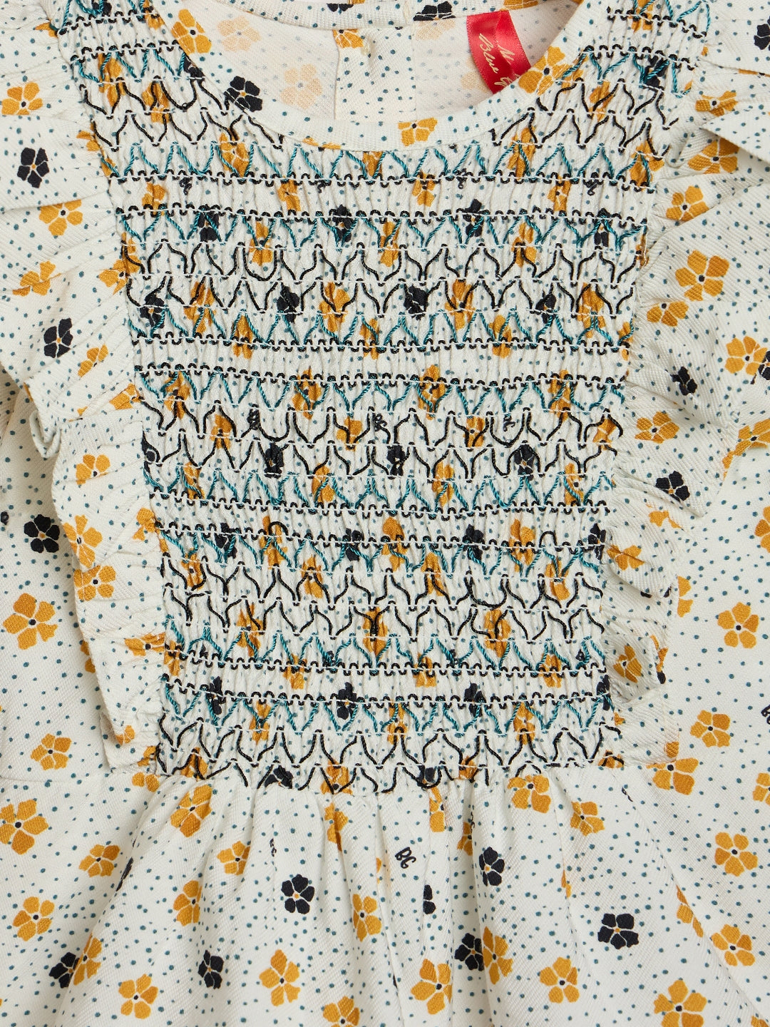 Blue Giraffe Girls Multicolor Printed Round Neck Top