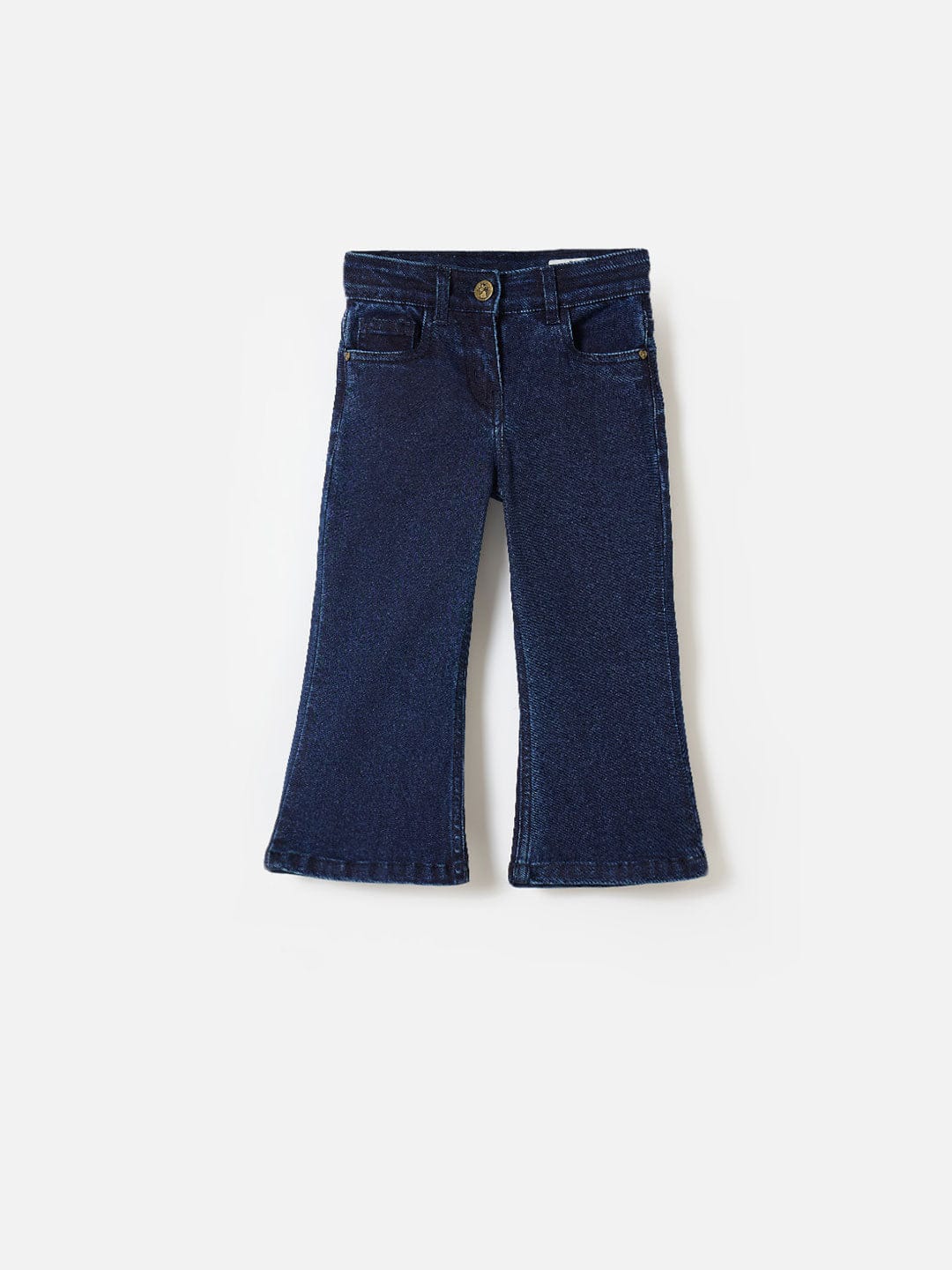 Blue Giraffe Girls Blue Bootcut Solid Jeans