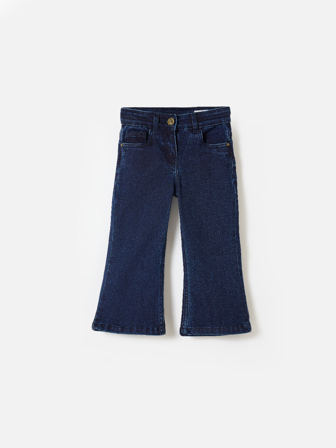 Blue Giraffe Girls Blue Bootcut Solid Jeans