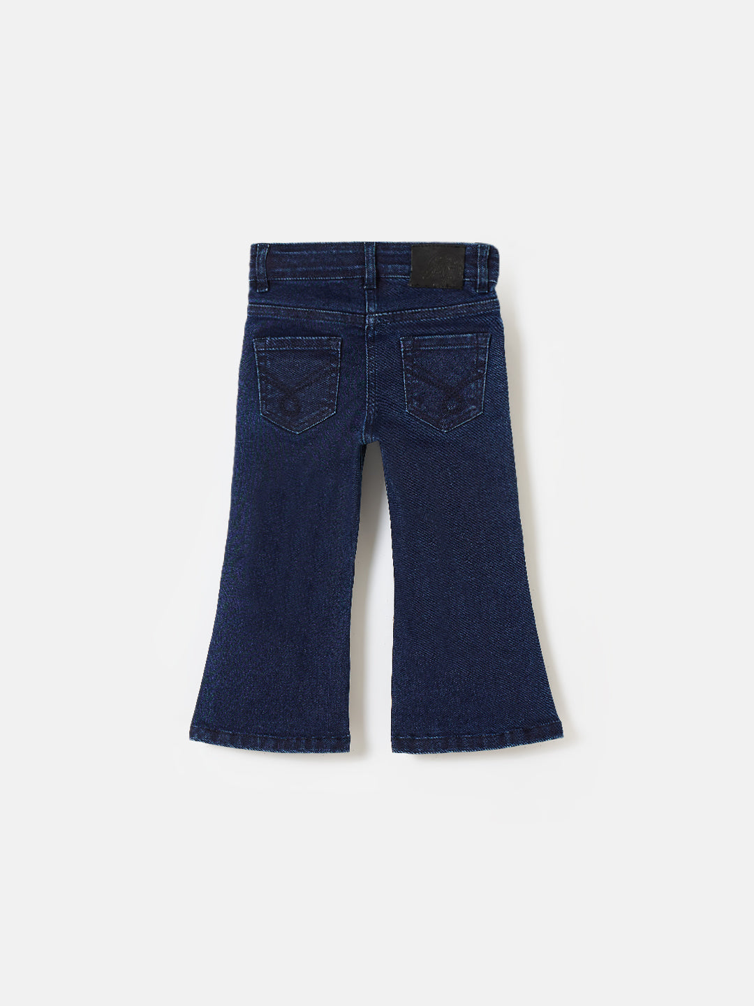 Blue Giraffe Girls Blue Bootcut Solid Jeans