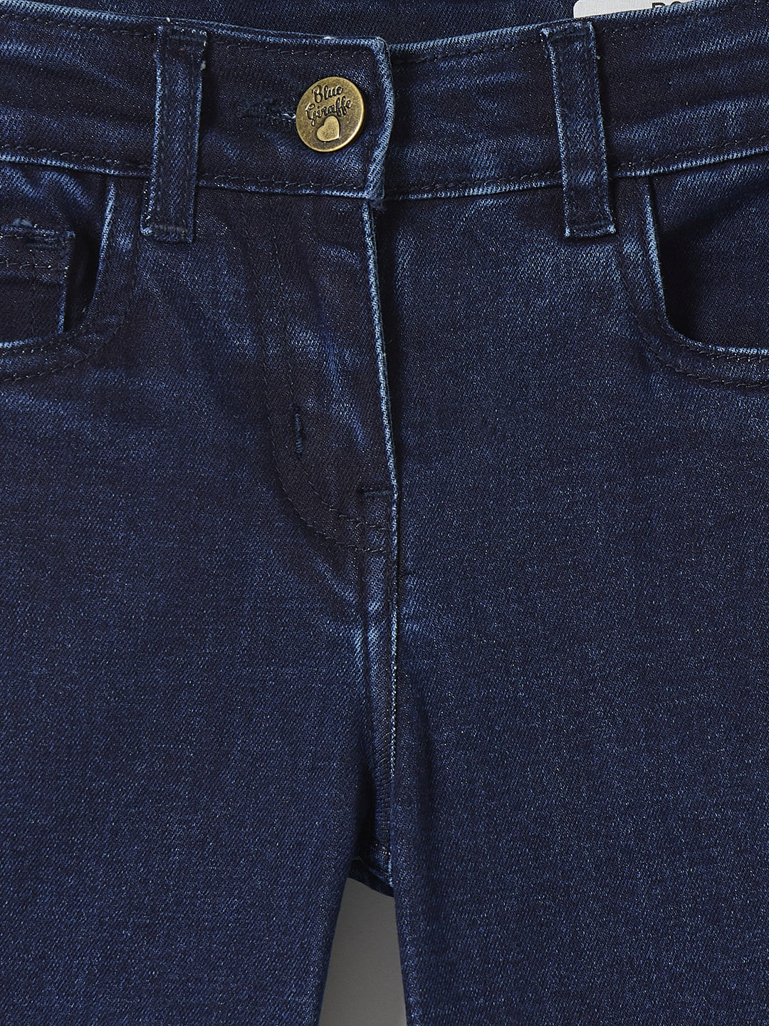 Blue Giraffe Girls Blue Bootcut Solid Jeans