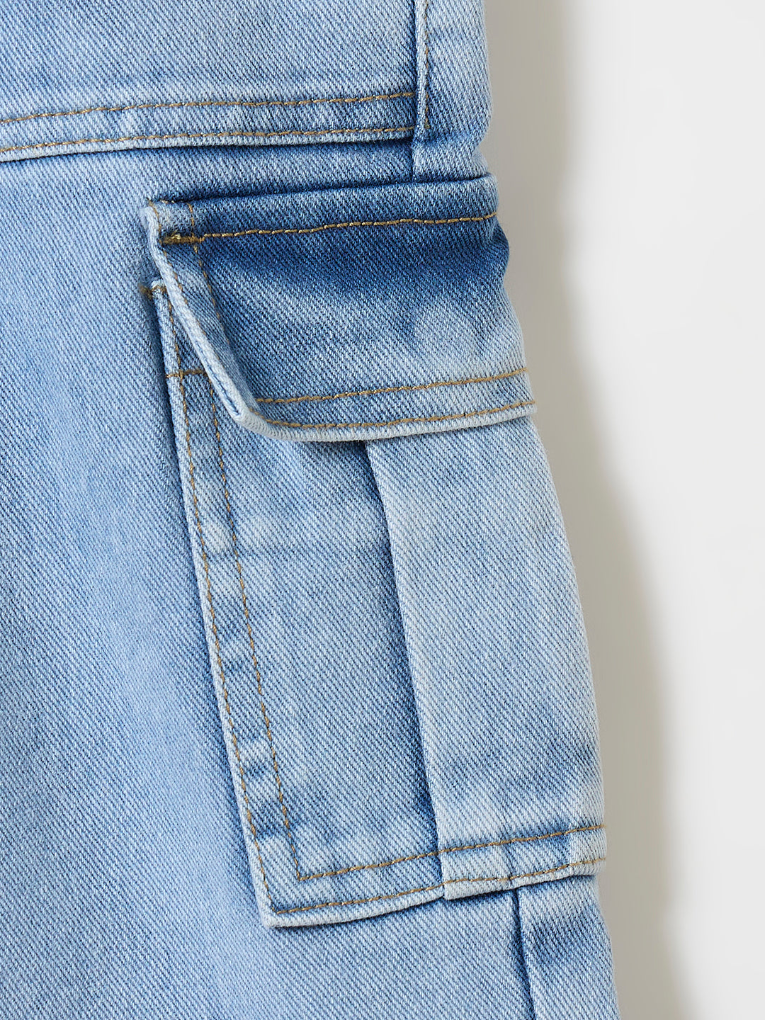Blue Giraffe Girls Blue Boxy Fit Solid Jeans