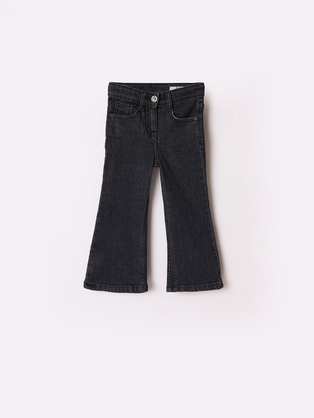 Blue Giraffe Girls Black Bootcut Solid Jeans