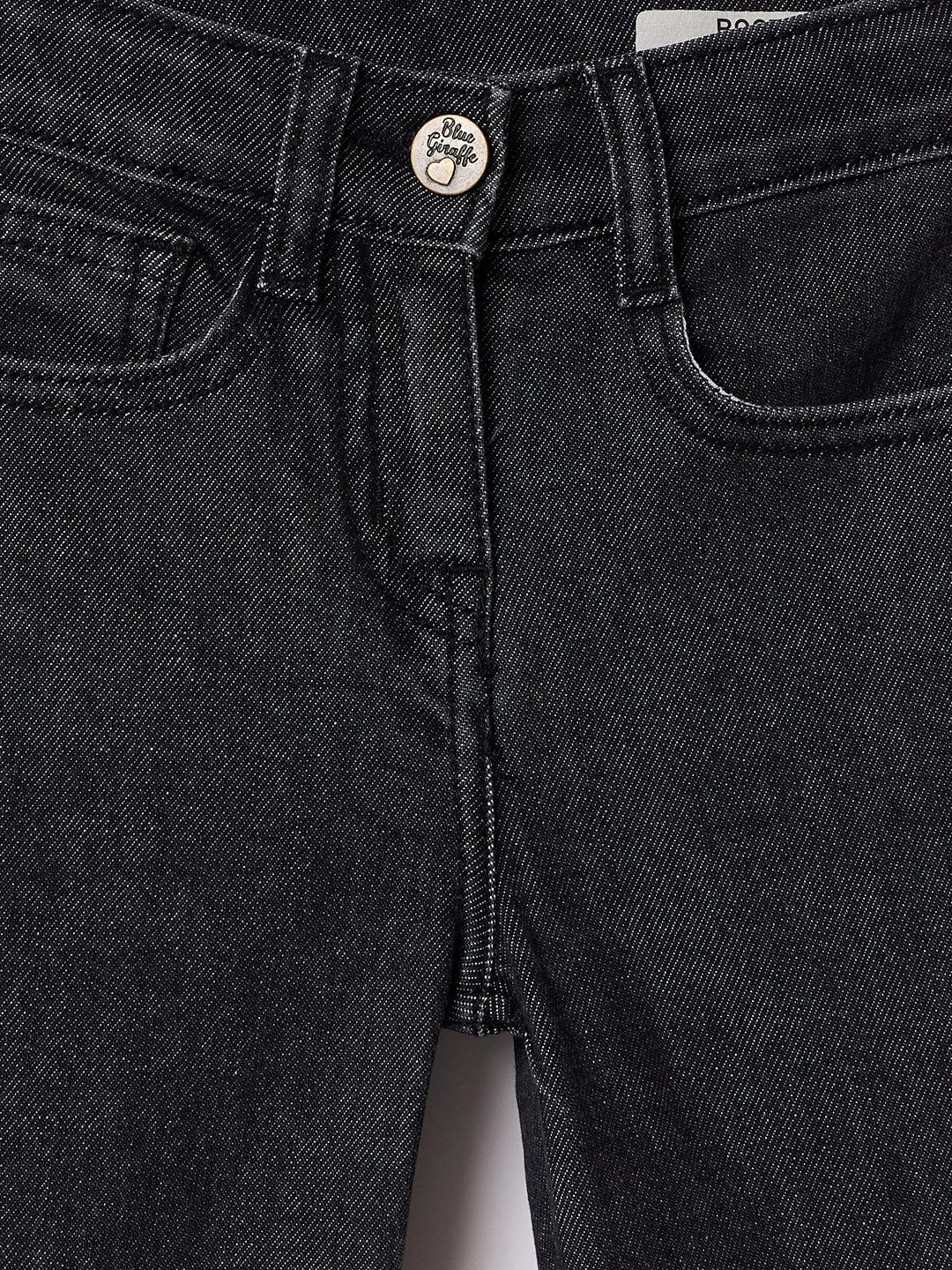 Blue Giraffe Girls Black Bootcut Solid Jeans