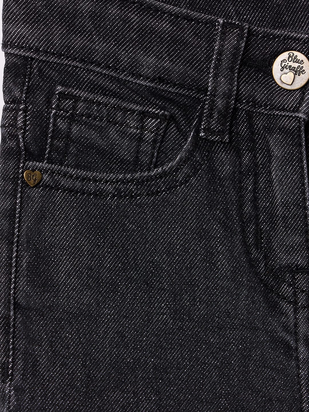 Blue Giraffe Girls Black Bootcut Solid Jeans