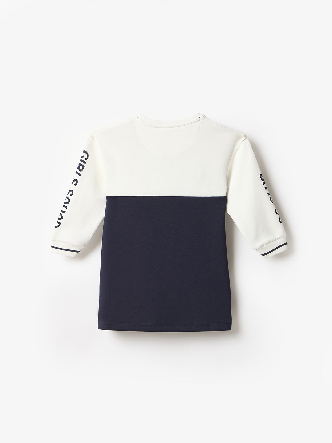 Blue Giraffe Girls Multi Coloublocked Raised Neck Dress