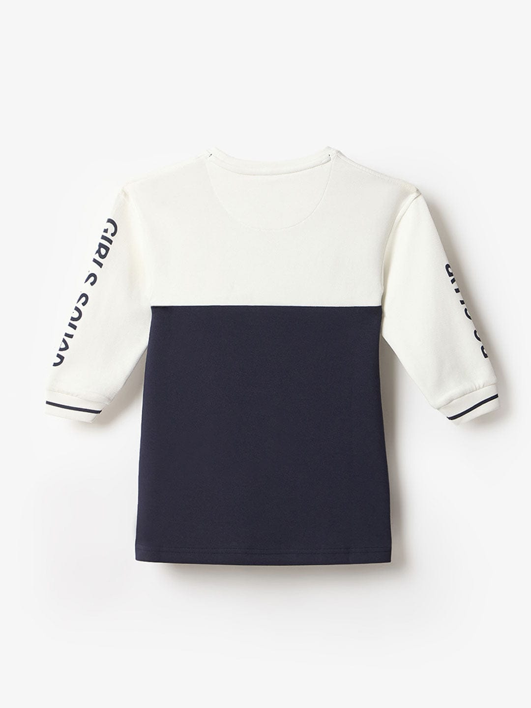 Blue Giraffe Girls Multi Coloublocked Raised Neck Dress