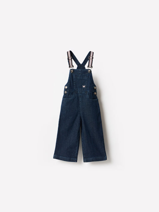 Blue Giraffe Girls Blue Solid Jumpsuit