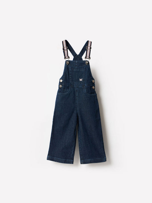 Blue Giraffe Girls Blue Solid Jumpsuit
