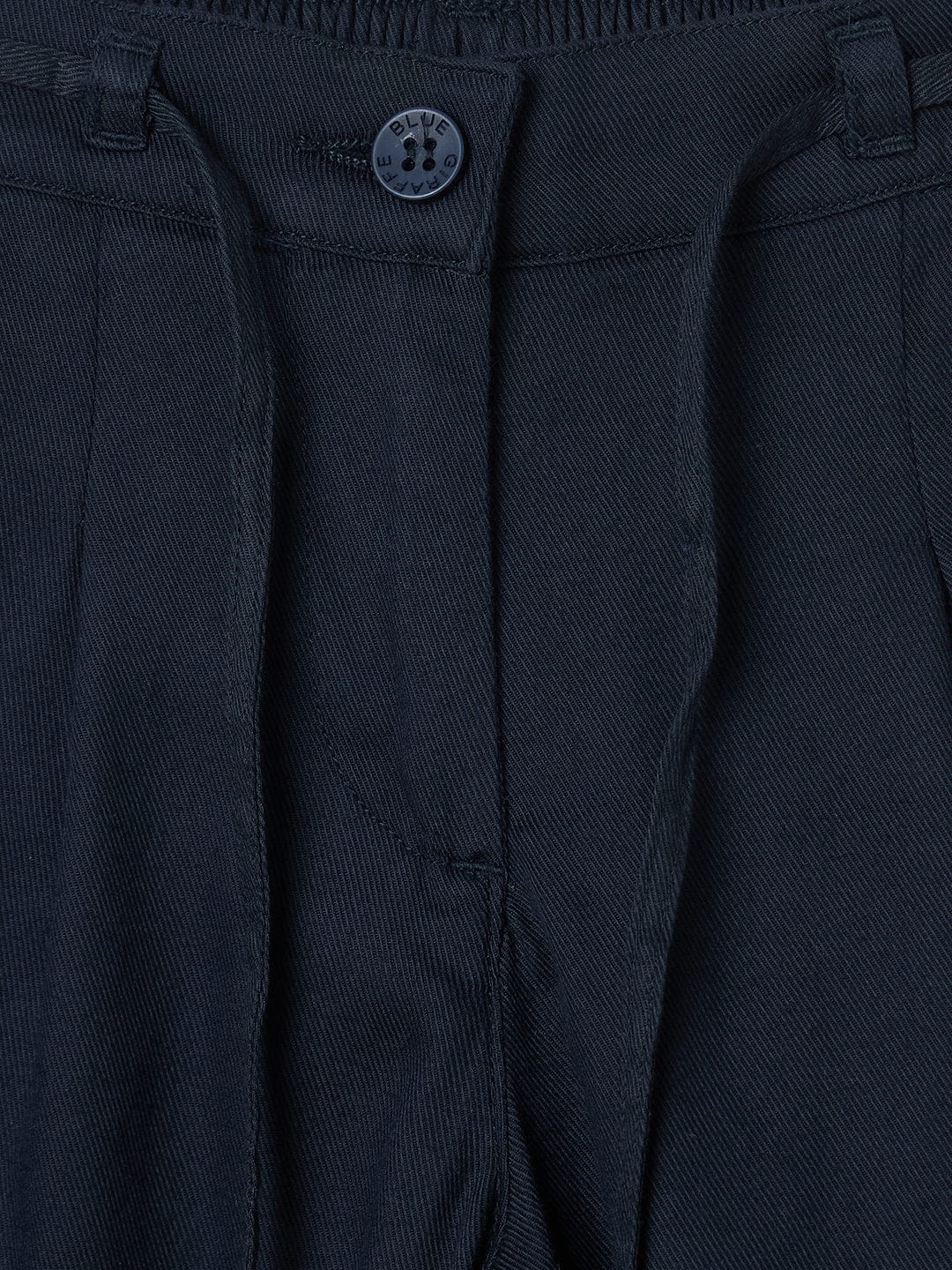 Blue Giraffe Girls Blue Regular Fit Solid Trouser