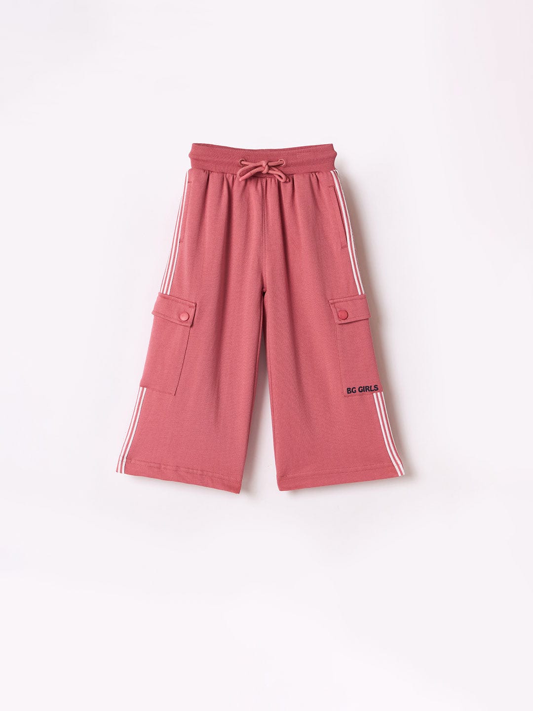 Blue Giraffe Girls Pink Slim Fit Solid Sweatpant