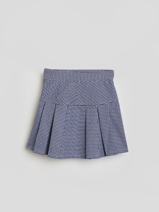 Blue Giraffe Girls Multicolor Regular Fit Checks Skirt