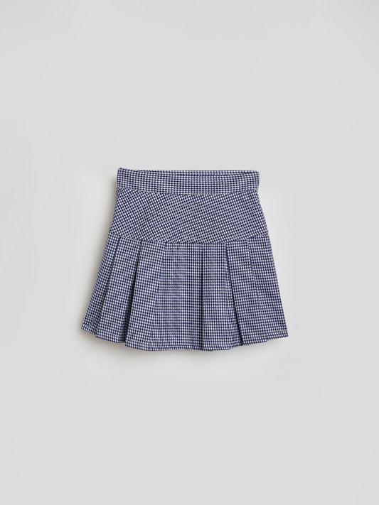 Blue Giraffe Girls Multicolor Regular Fit Checks Skirt