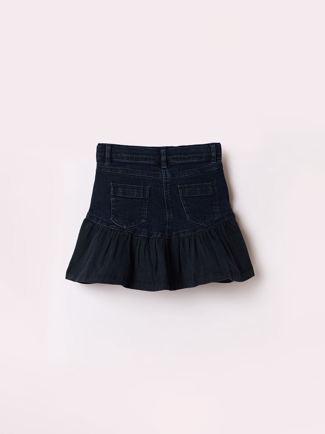 Blue Giraffe Girls Blue Regular Fit Solid Skirt