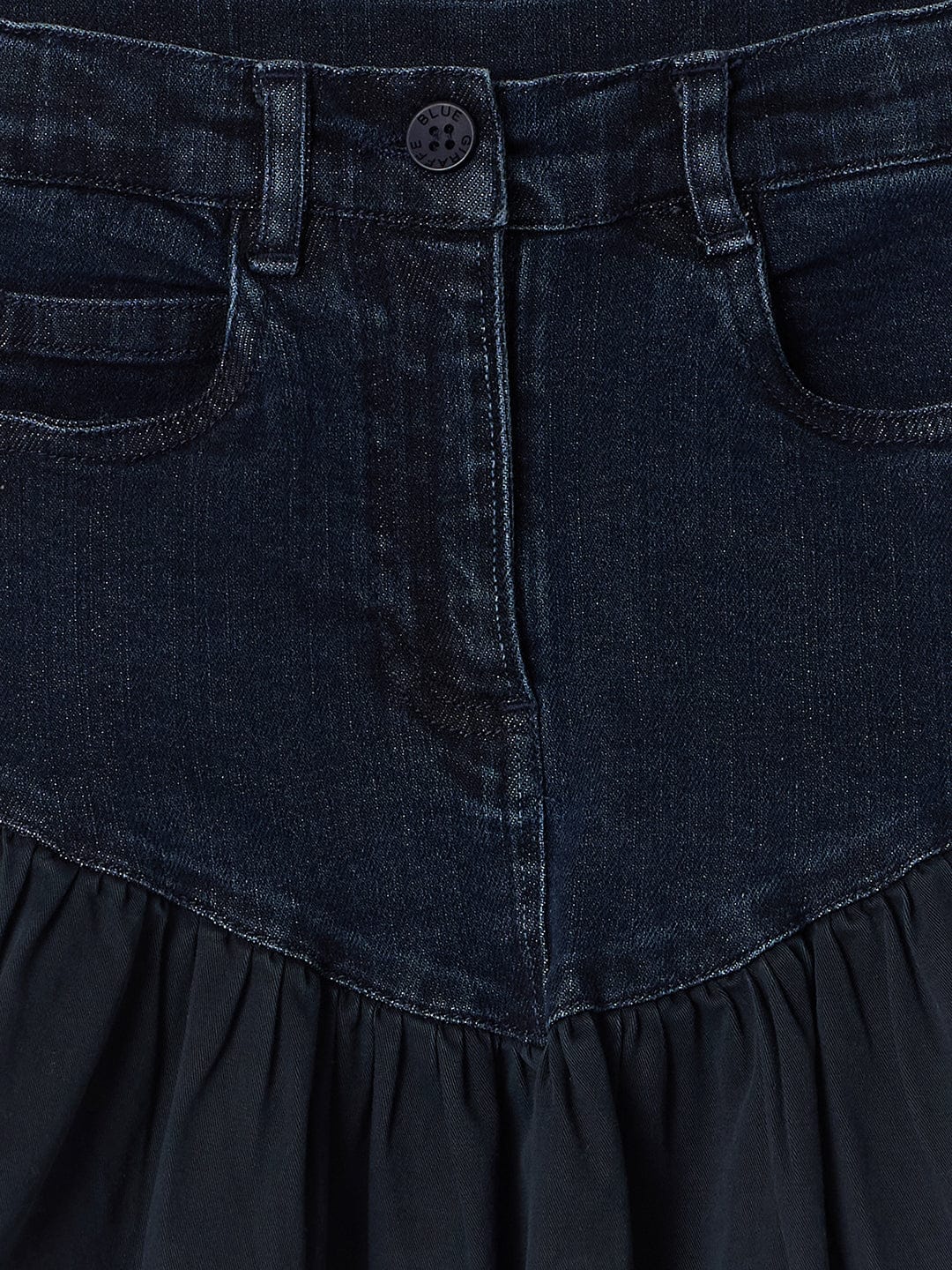 Blue Giraffe Girls Blue Regular Fit Solid Skirt