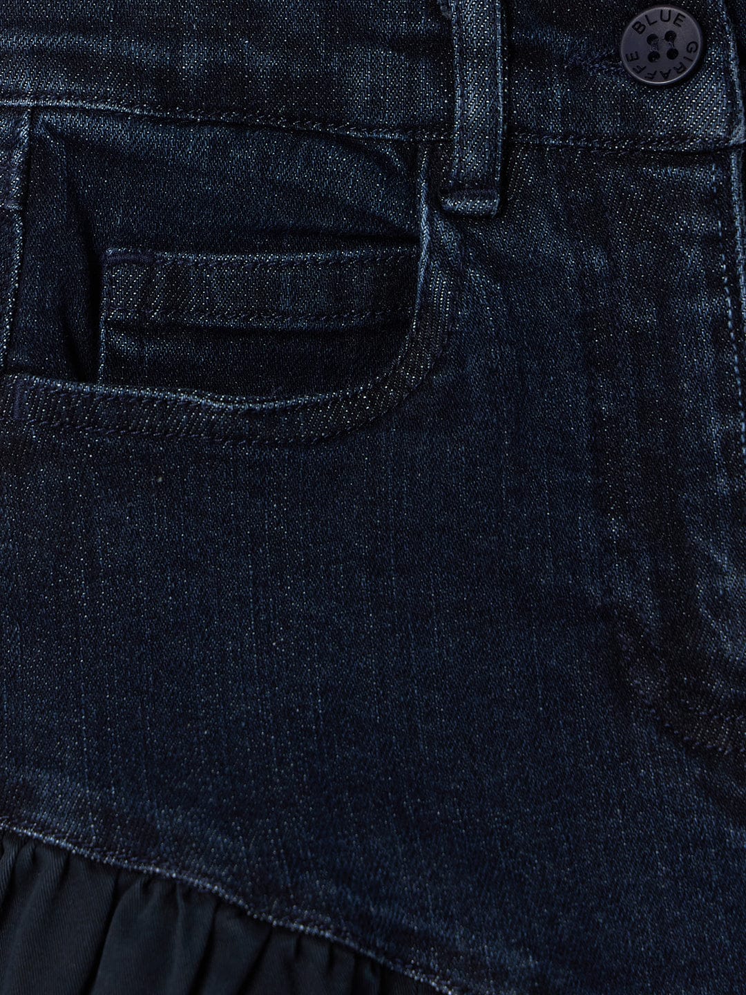 Blue Giraffe Girls Blue Regular Fit Solid Skirt