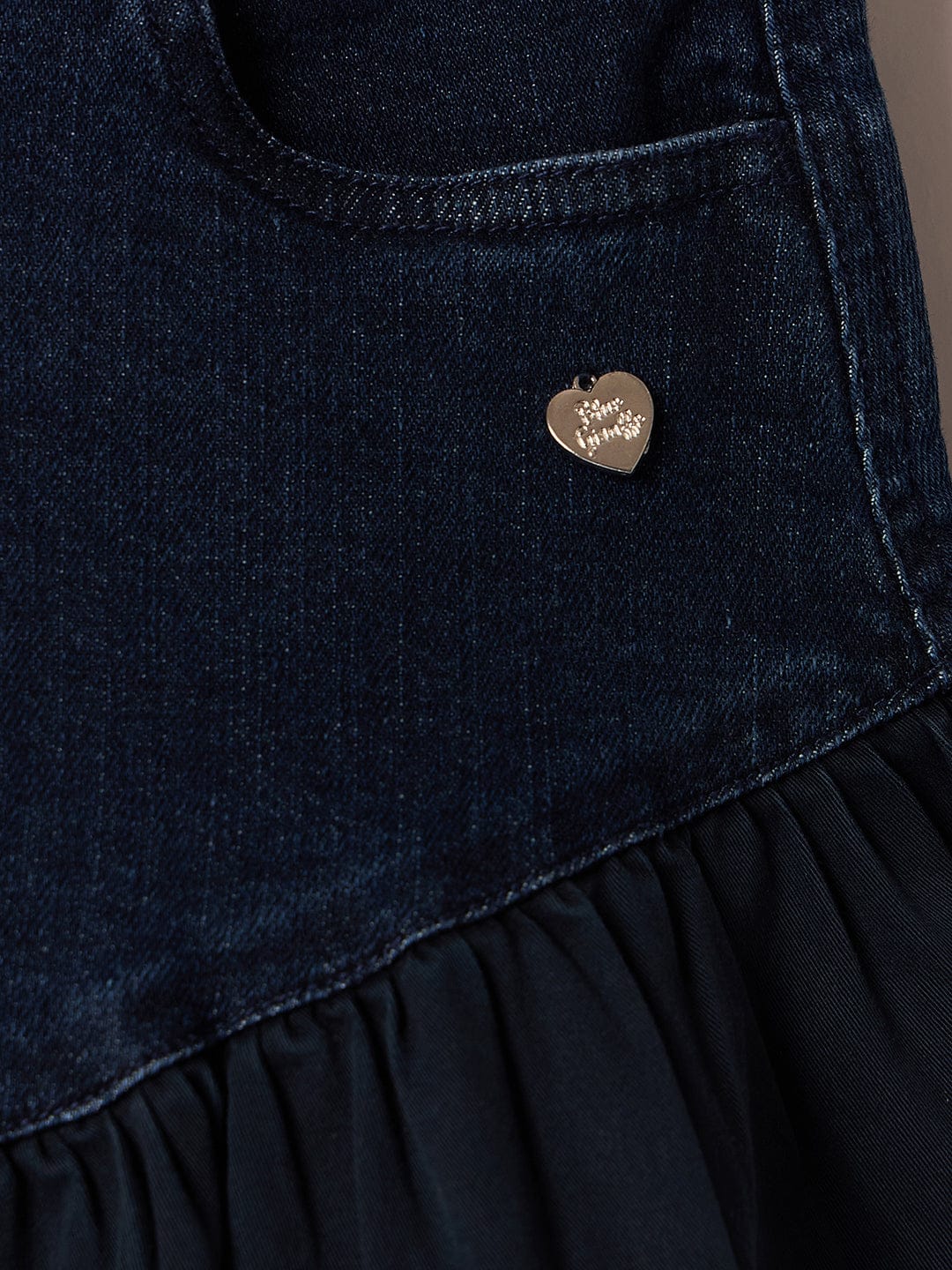 Blue Giraffe Girls Blue Regular Fit Solid Skirt