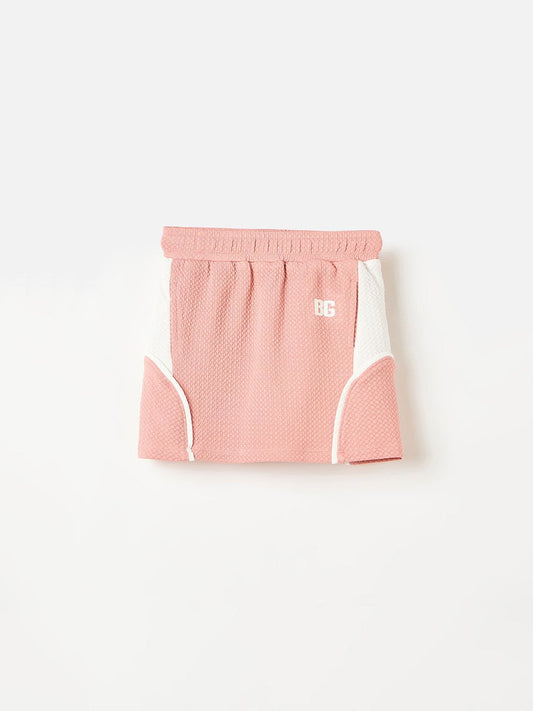 Blue Giraffe Girls Blue Regular Fit Coloublocked Skirt