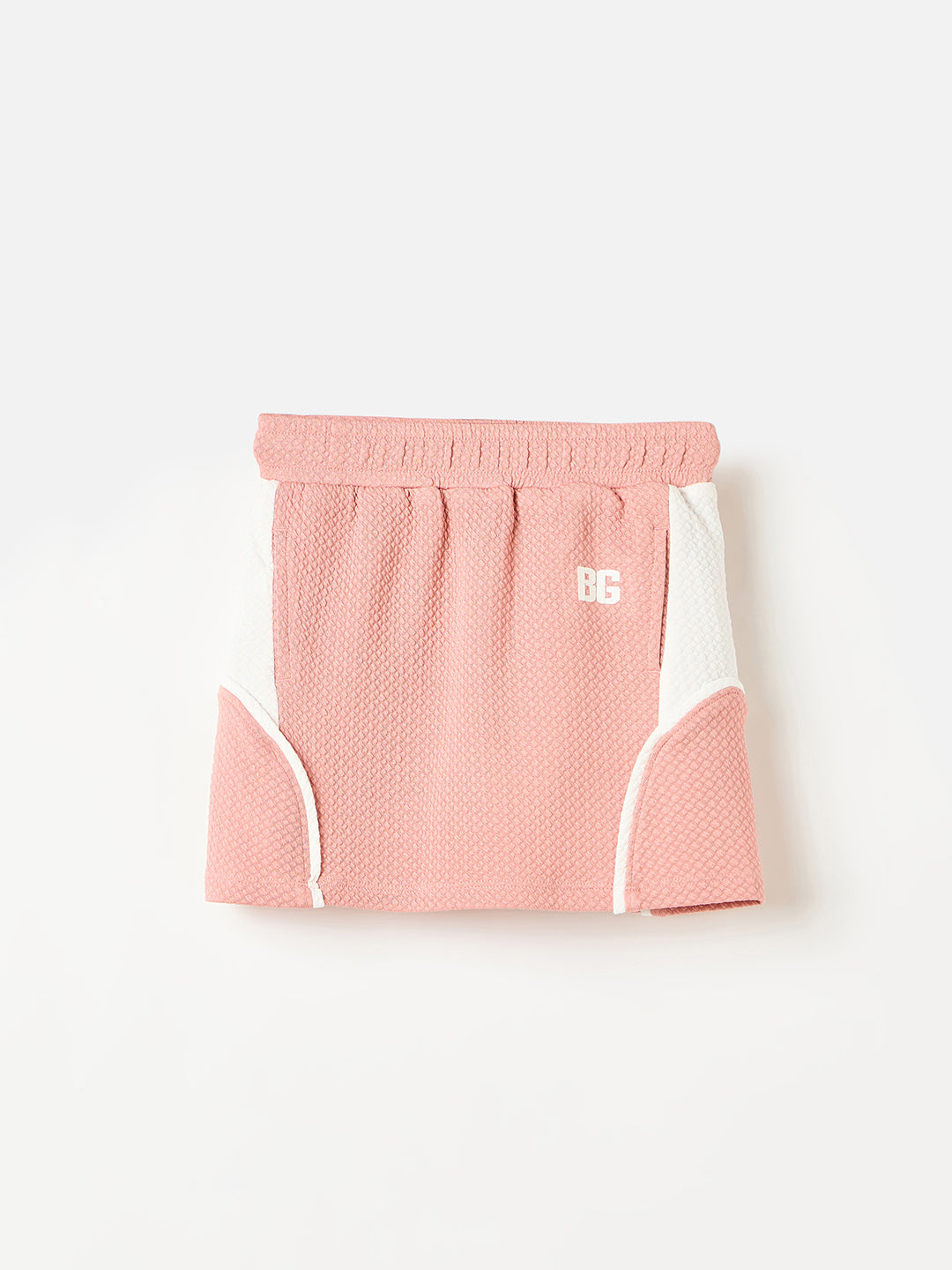 Blue Giraffe Girls Blue Regular Fit Coloublocked Skirt