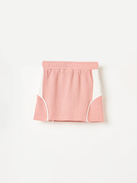 Blue Giraffe Girls Blue Regular Fit Coloublocked Skirt