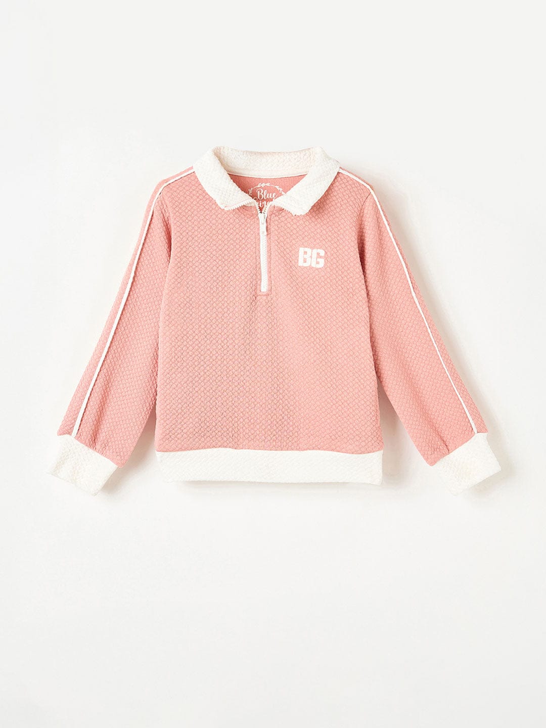 Blue Giraffe Girls Pink Coloublocked Tshirt