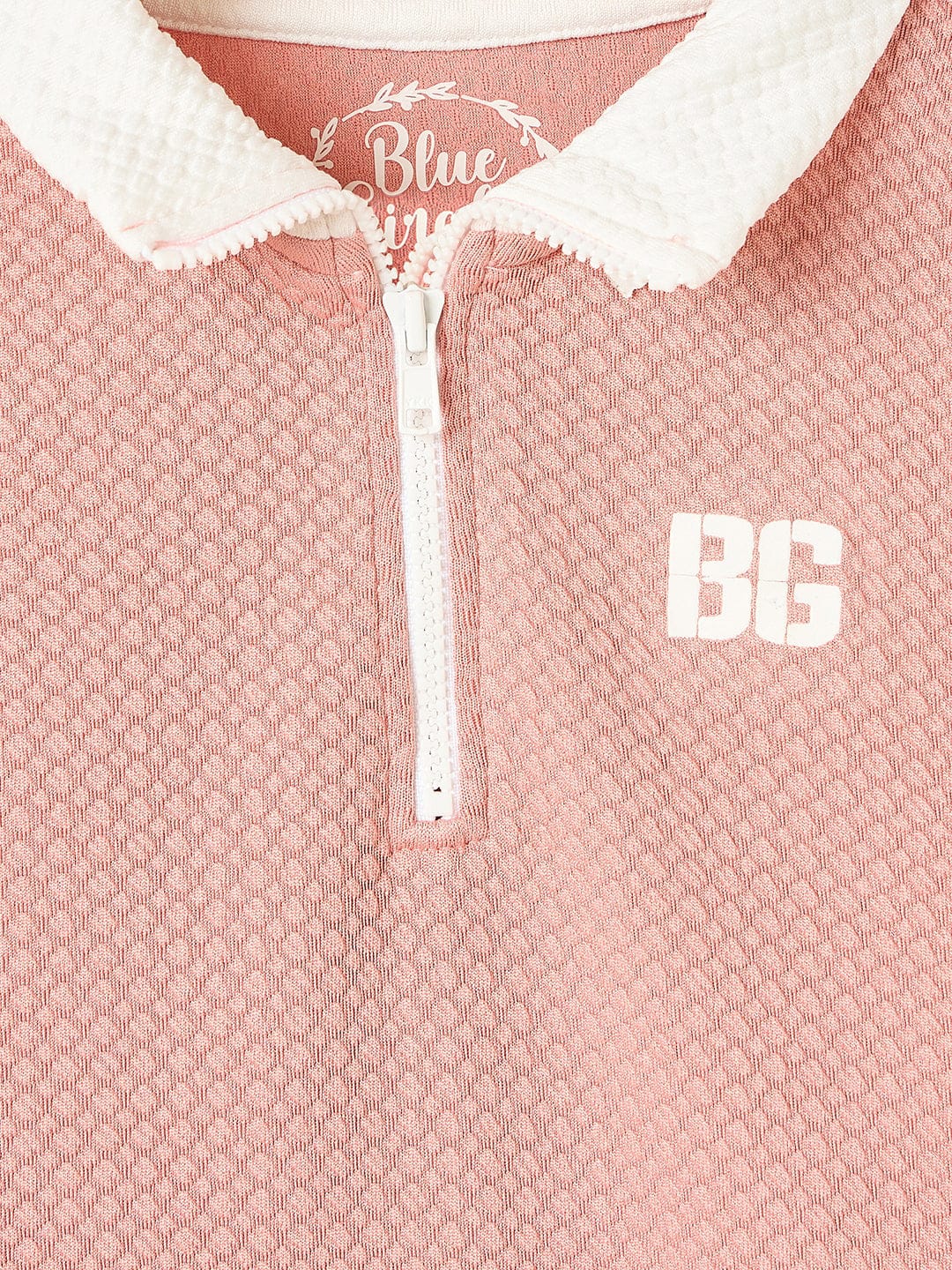 Blue Giraffe Girls Pink Coloublocked Tshirt