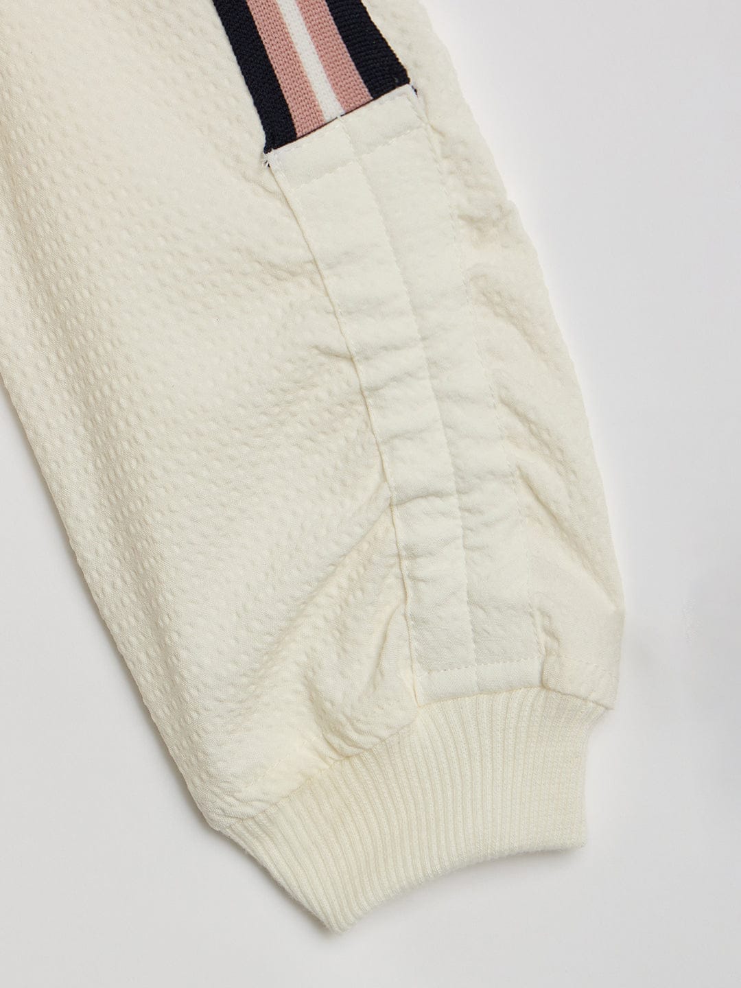 Blue Giraffe Girls White Tape Round Neck Top