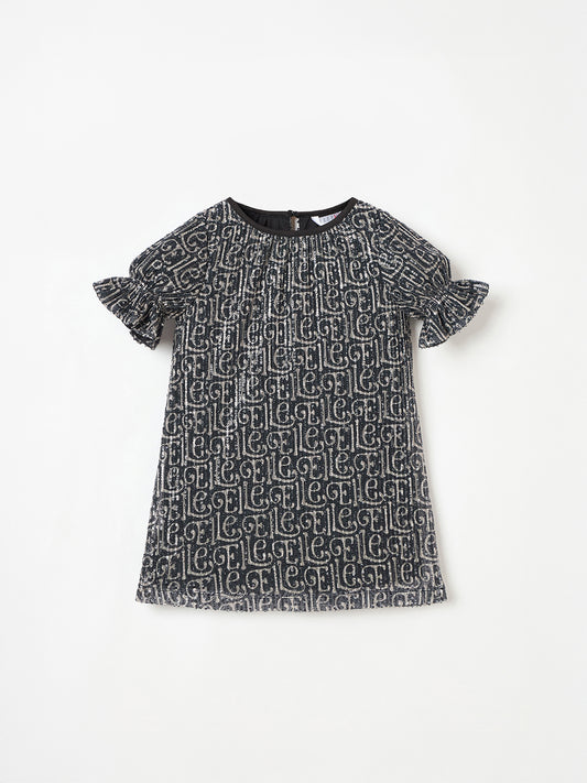 Elle Kids Girls Multi Crew Neck Dress