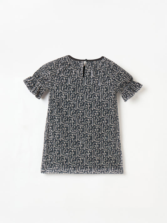 Elle Kids Girls Multi Crew Neck Dress