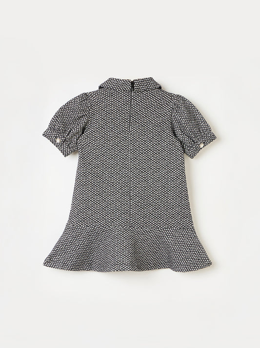 Elle Kids Black Solid Round Neck Dress