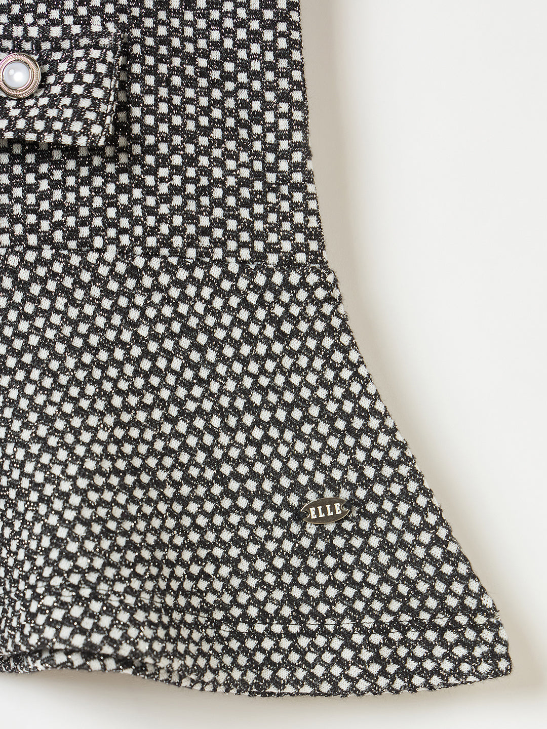 Elle Kids Black Solid Round Neck Dress