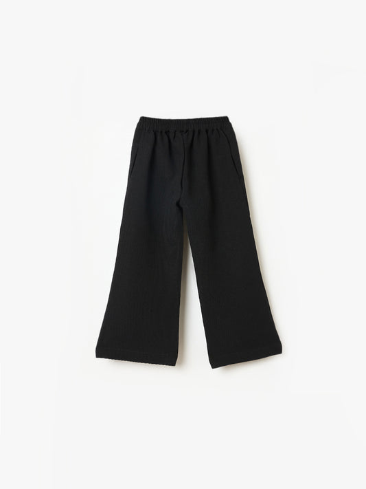 Elle Kids Black Fit And Flare Solid Trouser