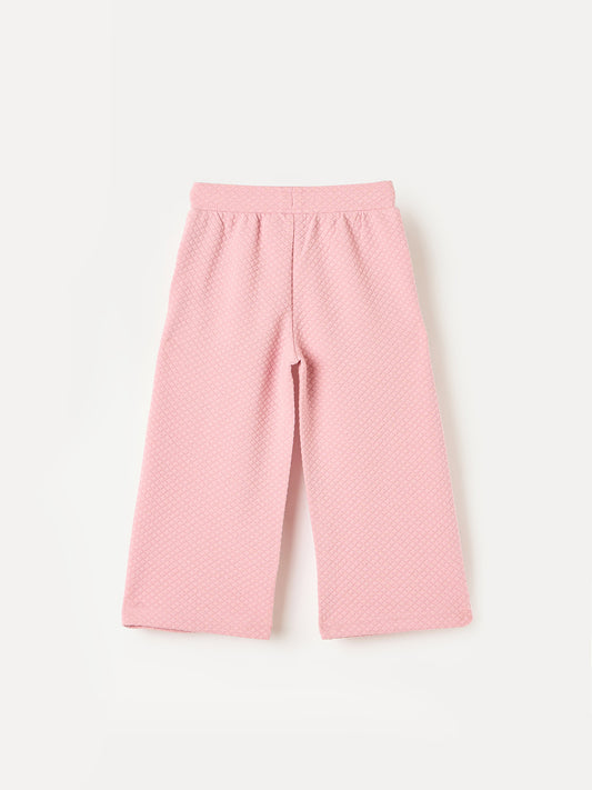 Elle Kids Beige Fit And Flare Solid Sweatpant