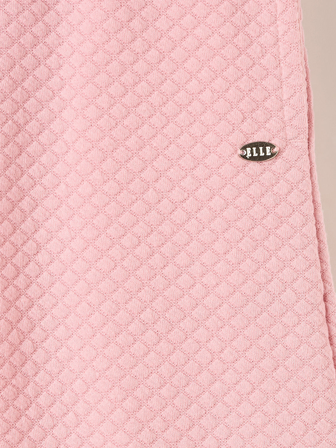 Elle Kids Beige Fit And Flare Solid Sweatpant