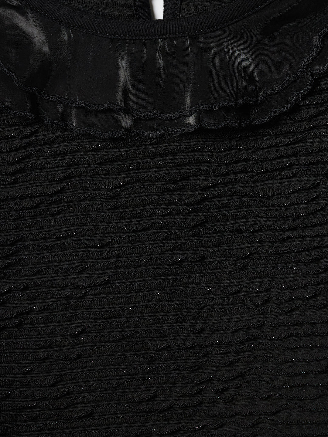 Elle Kids Black Solid Round Neck Top