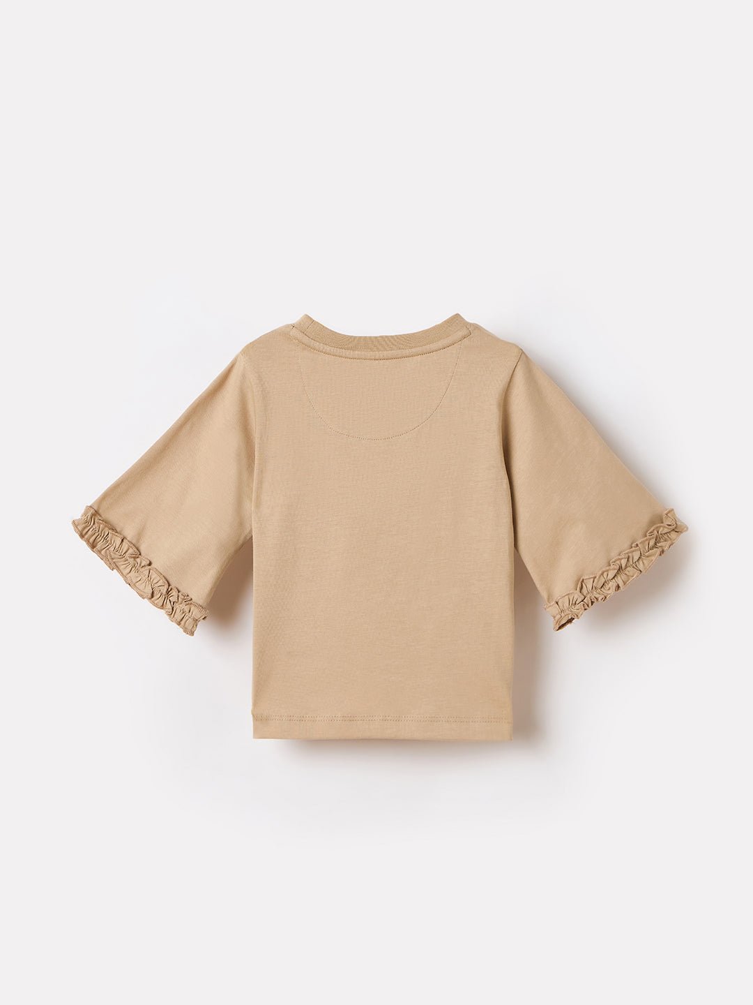 Elle Kids Beige Graphic Round Neck Tshirt
